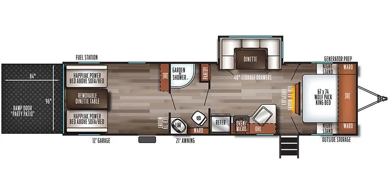 2021 Forest River Cherokee Wolf Pack 25PACK12+ floor plan