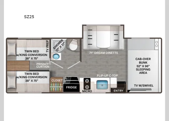 2026 Thor Motor Coach Pasadena SE SZ25 - Floor plan