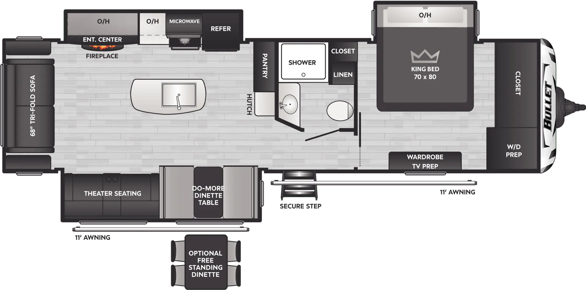 2026 Keystone Bullet 310RES - Floor plan
