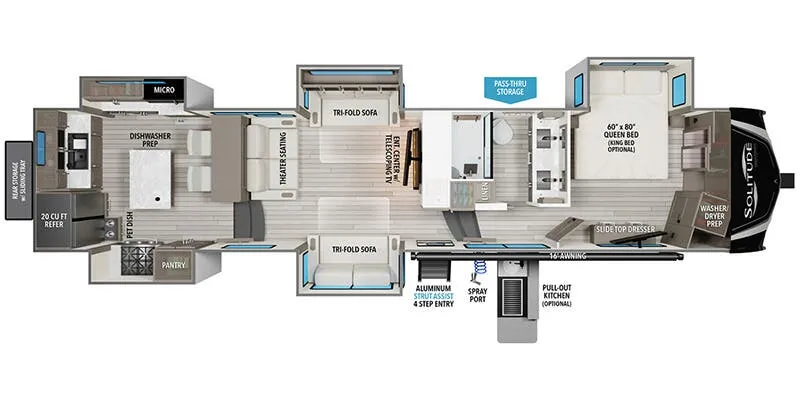 2025 Grand Design Solitude 390RK - Floor plan