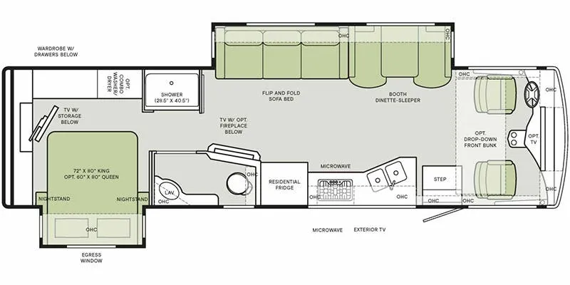 Tiffin Open Road Allegro 32 SA floor plan