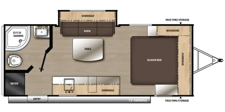 Forest River Aurora Light 18RBS floor plan