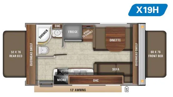 Jayco Jay Feather Hybrid X19H floor plan