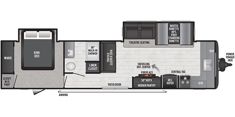 Keystone Hideout 34FKDS floor plan