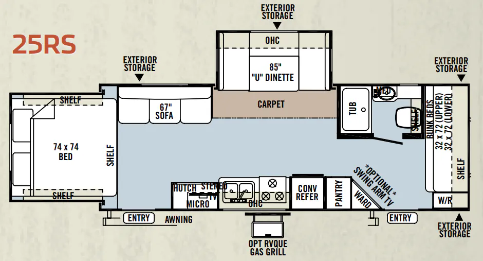 Forest River Rockwood Roo 25RS floor plan