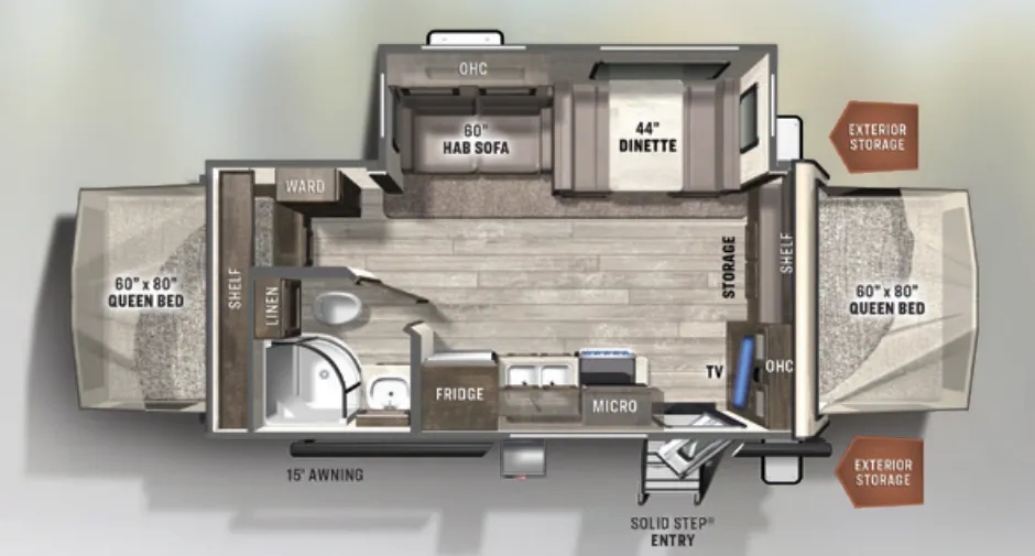Forest River Rockwood Roo 21SS floor plan