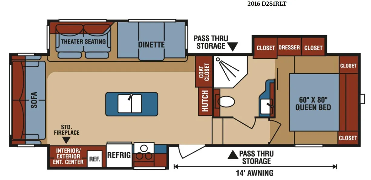 K-Z Durango 1500 D281RLT floor plan