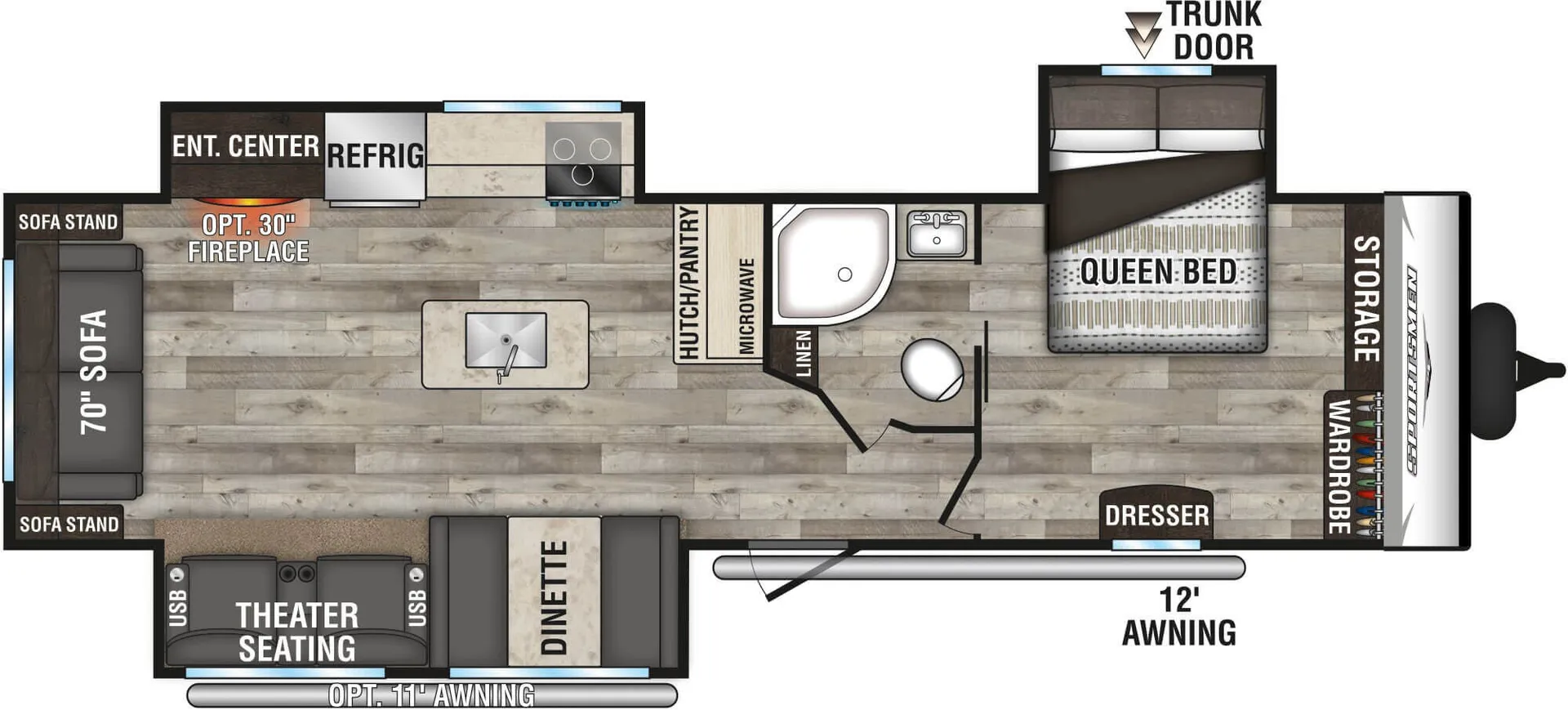 2022 K-Z Rv Sportsmen Se 303QBSE - Floor plan