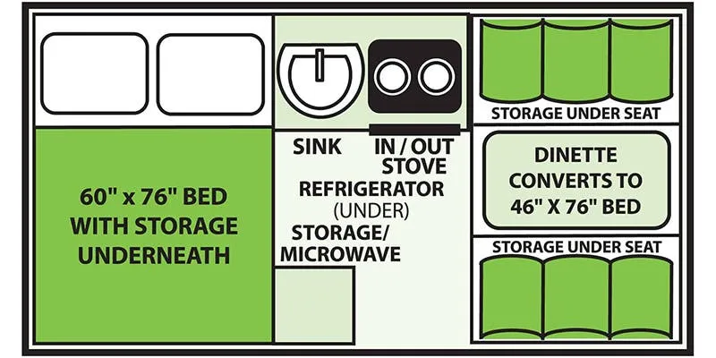 Aliner Classic Permanent Bed floor plan