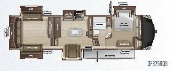 Highland Ridge Open Range OF375RDS floor plan