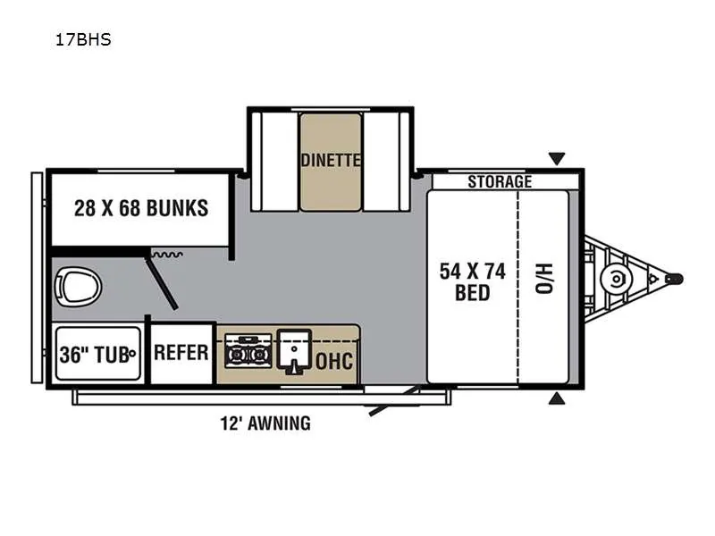 2021 Forest River Viking 17BHS floor plan