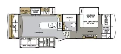 Forest River Cardinal Luxury 3250RLX floor plan
