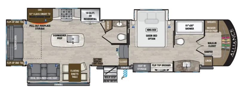 Alliance RV Paradigm 370FB floor plan