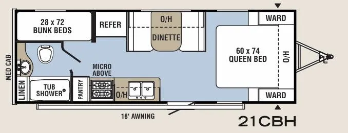 Coachmen Clipper Cadet 21CBH floor plan
