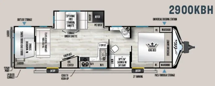 2024 East to West Alta 2900KBH - Floor plan