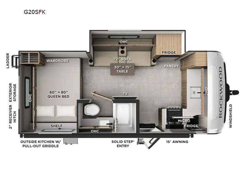 2027 Forest River RV Rockwood GEO Pro 20SFK floor plan