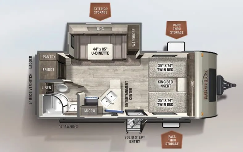 2021 Forest River Rockwood Mini Lite 2204S - Floor plan