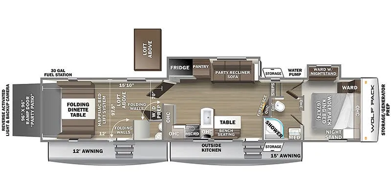 2023 Forest River Cherokee Wolf Pack 365PACK16 - Floor plan