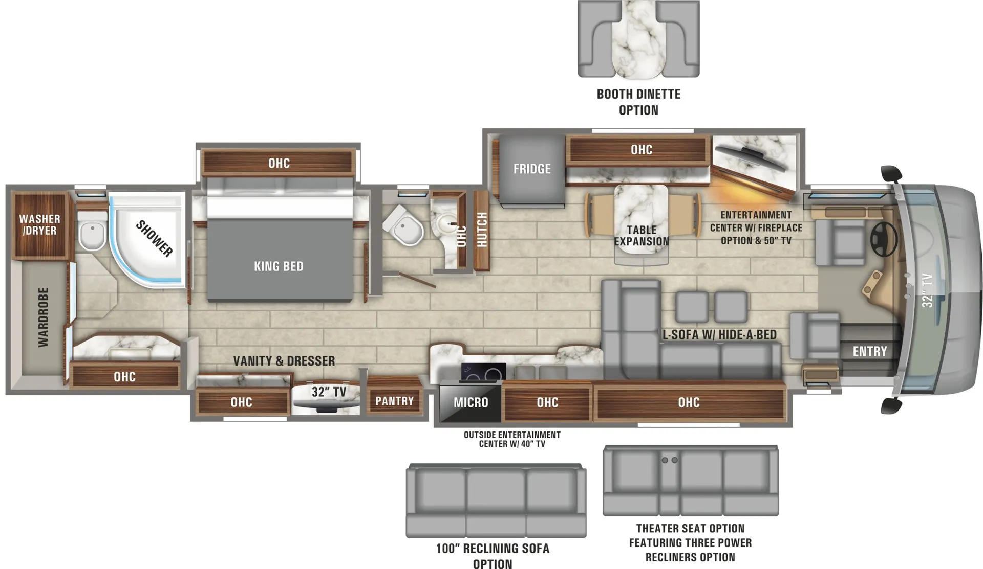 2018 Entegra Coach Aspire 44B - Floor plan