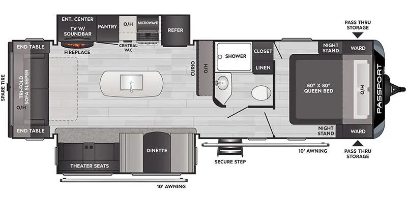 2024 Keystone Passport 2870RL floor plan