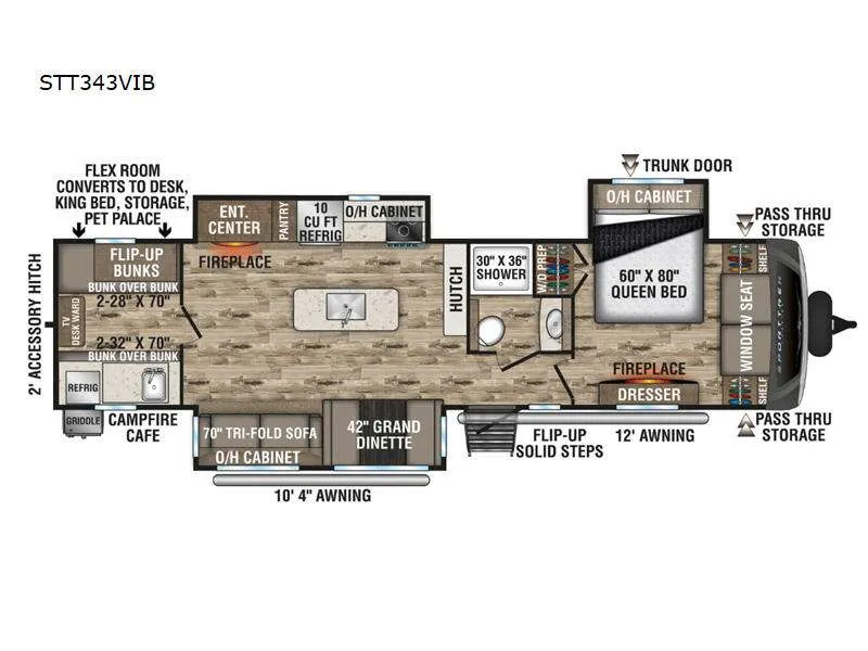 2025 Venture RV SportTrek Touring Edition STT343VIB - Floor plan