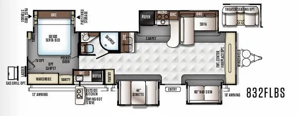 Forest River Flagstaff Classic Super Lite 832FLBS floor plan
