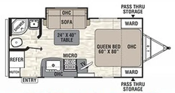 Coachmen Freedom Express Ultra Lite 192RBS floor plan