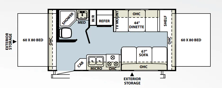 Forest River Rockwood Roo 19 floor plan