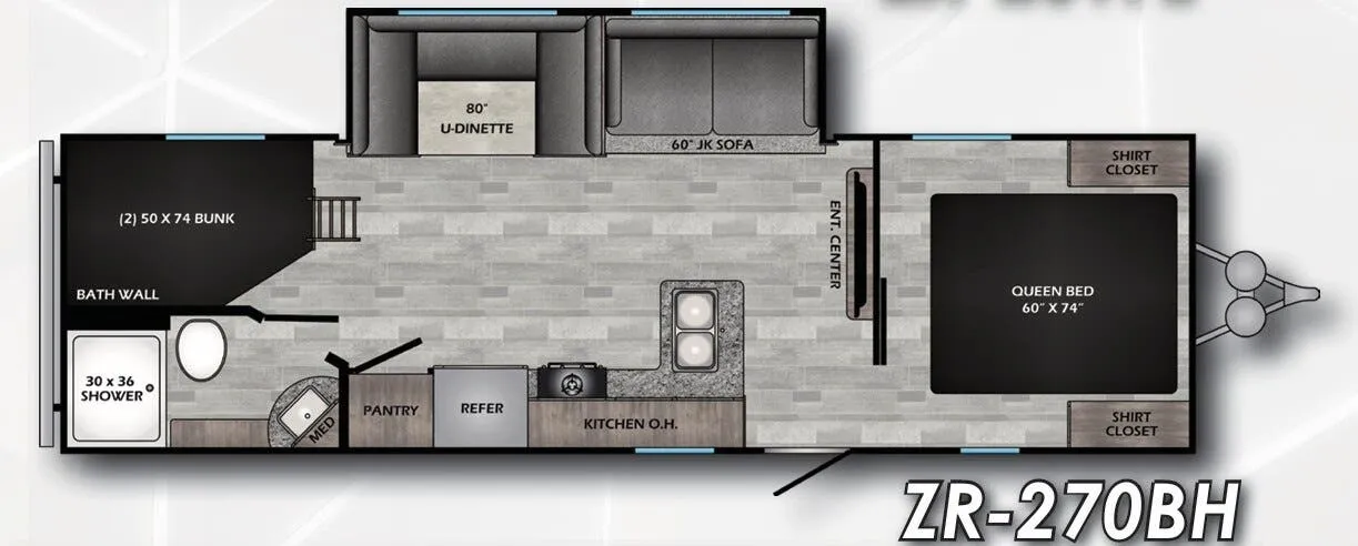 CrossRoads Zinger Lite 270BH floor plan