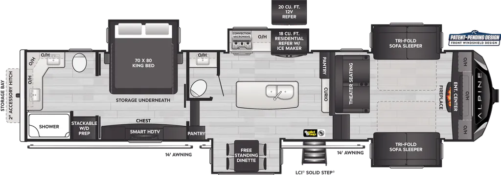 2024 Keystone Alpine 3700FL floor plan