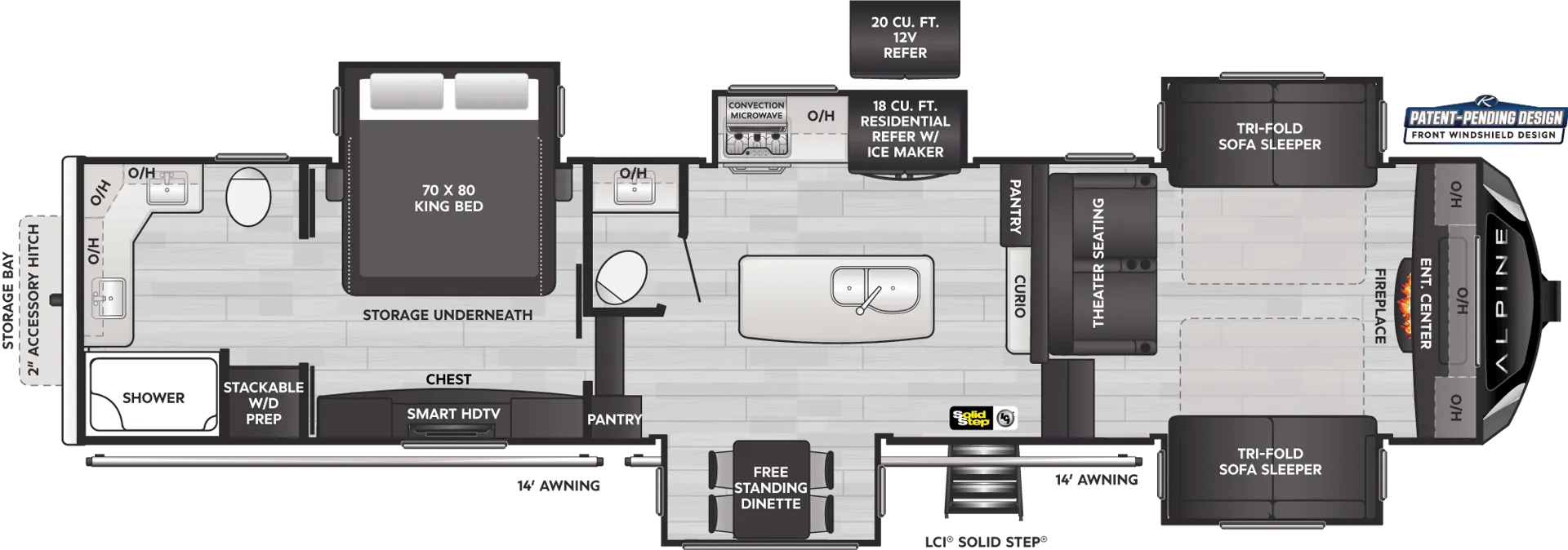 2024 Keystone Alpine 3700FL - Floor plan