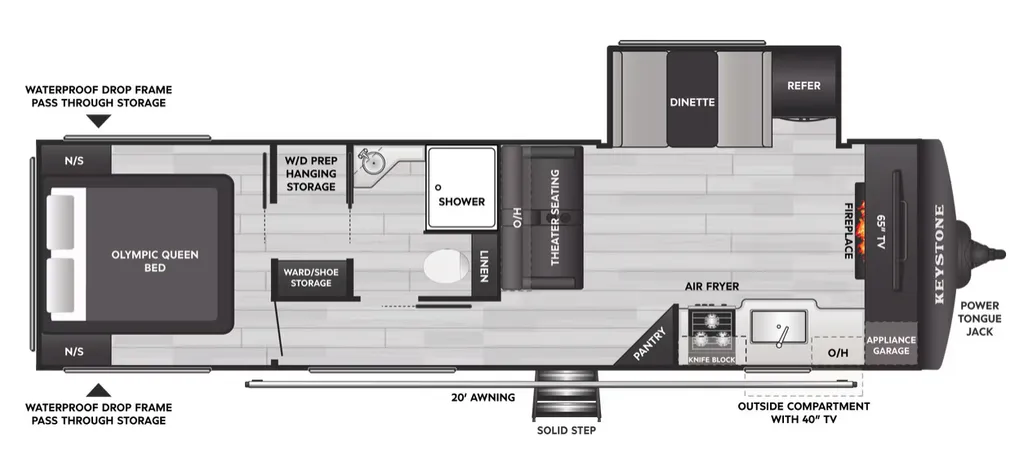 2027 Keystone Hideout Max 29HAVEN floor plan
