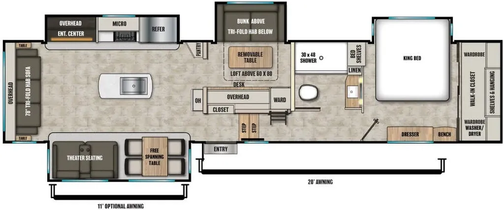 2026 Coachmen Brookstone 398MBL floor plan