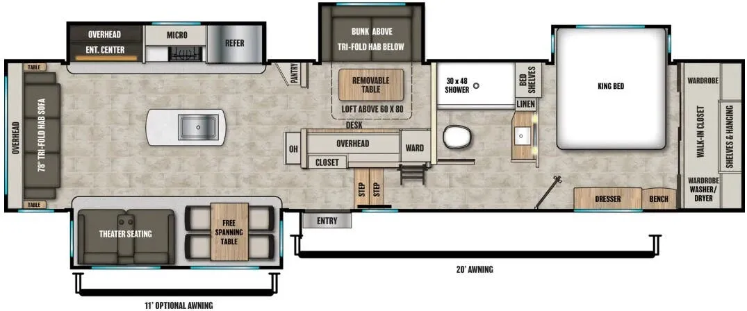 2026 Coachmen Brookstone 398MBL - Floor plan