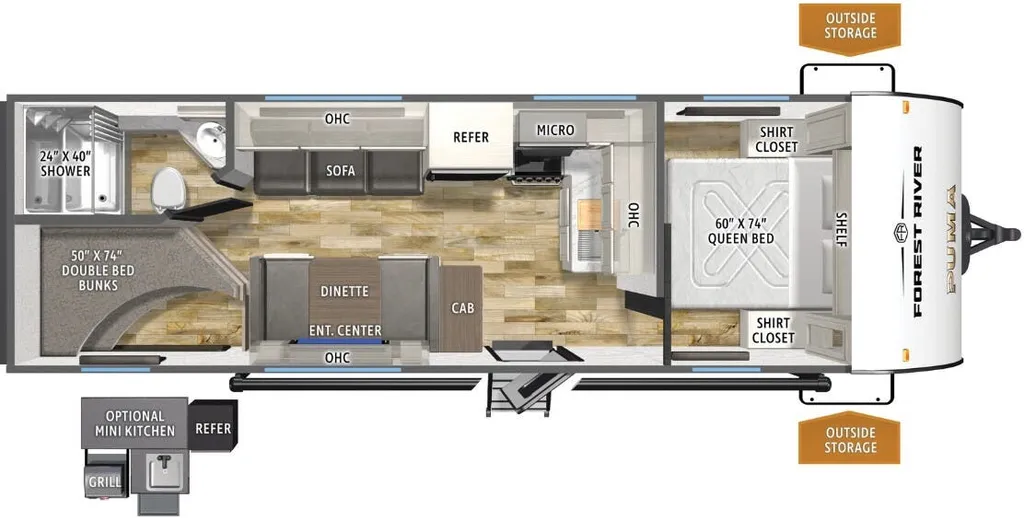 2026 Forest River Puma Camping Edition 23BHCE floor plan