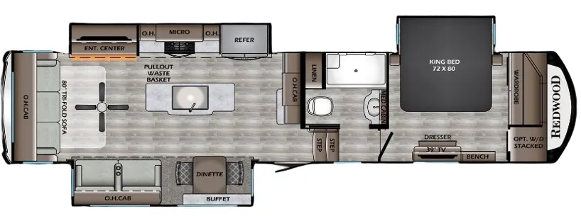 2021 CrossRoads Redwood 3401RL floor plan