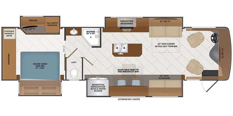 2022 Fleetwood Discovery 36Q - Floor plan