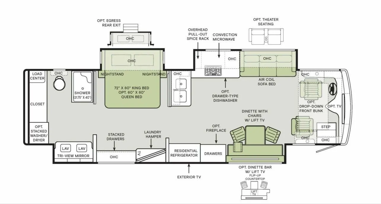 Tiffin Phaeton 35 CH floor plan