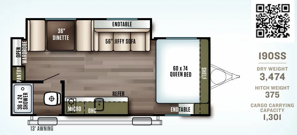 Forest River Wildwood X-Lite FSX 190SS floor plan