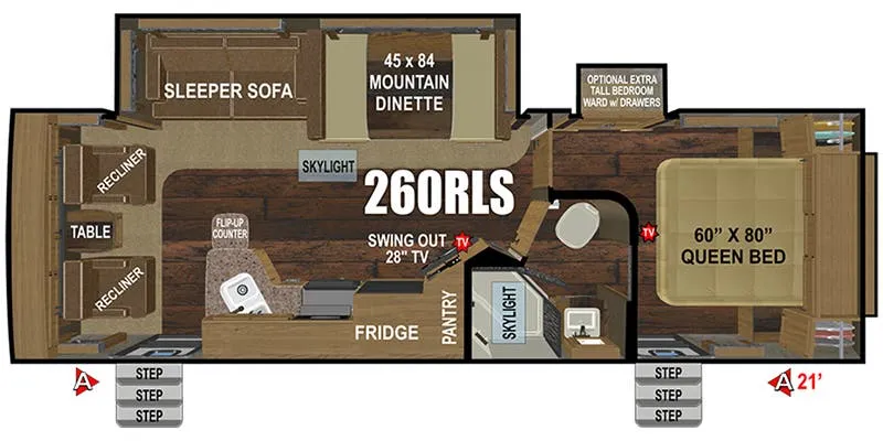 Outdoors RV Titanium Series Black Stone 260RLS floor plan