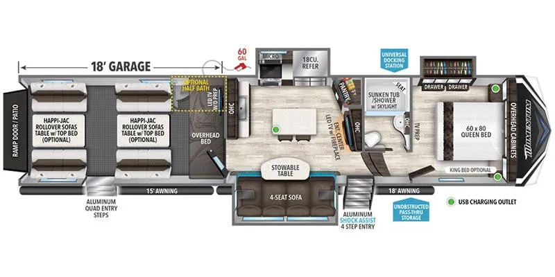 Grand Design Momentum 398M floor plan