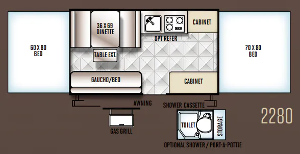 Forest River Rockwood Freedom 2280 floor plan