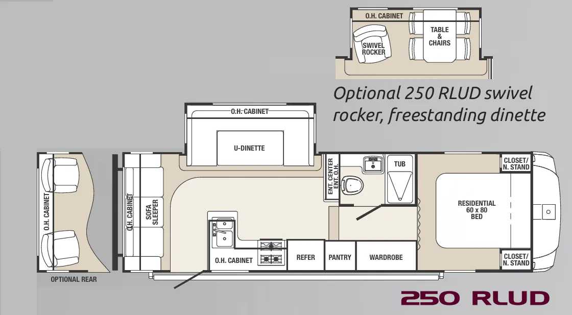 Palomino Sabre Silhouette 250 RLUD floor plan