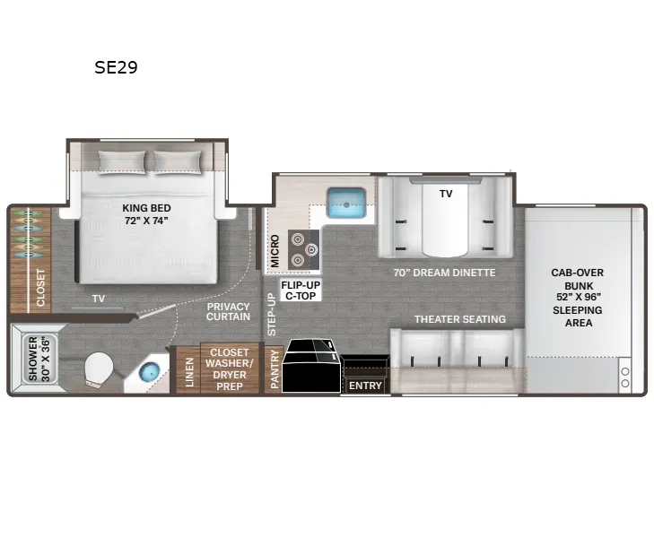 2026 Thor Motor Coach Pasadena SE SE29 floor plan