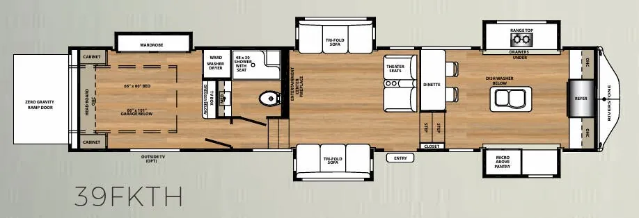 Forest River RiverStone 39FKTH floor plan