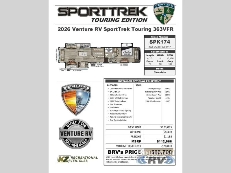 2026 Venture RV SportTrek Touring Edition STTF363VFR - Photo 2