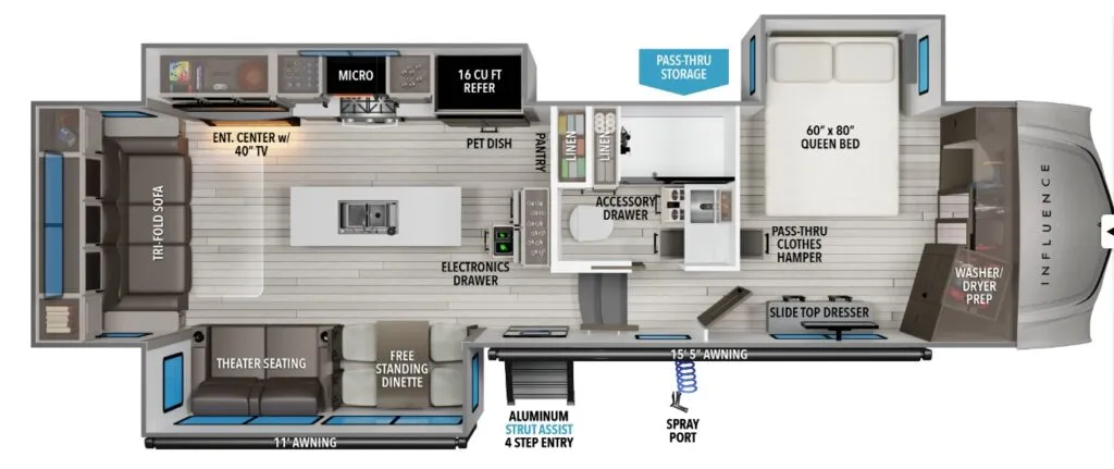 2026 Grand Design Influence 3003RL floor plan