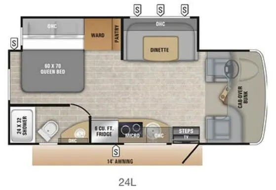 Entegra Coach Qwest 24L floor plan