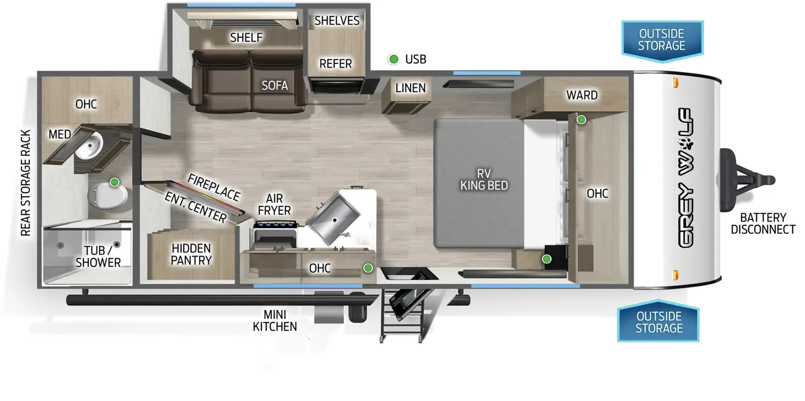 2027 Forest River Cherokee Grey Wolf 21AB - Floor plan