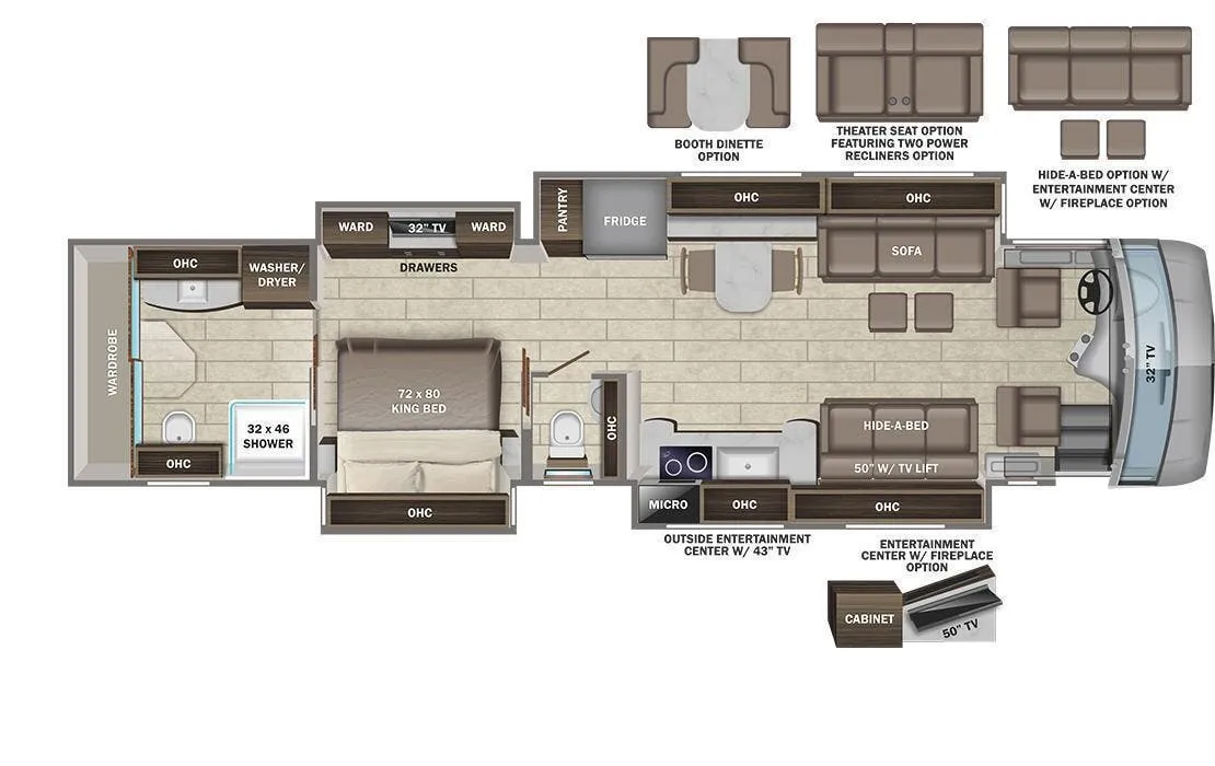 Entegra Coach Cornerstone 45W floor plan